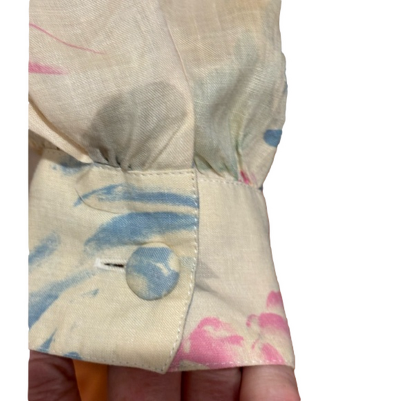 80s PASTEL FLORAL BOLD PRINT ITALIAN OVERSIZED TUNIC BLOUSE MAXI SKIRT S - Picture 12 of 16